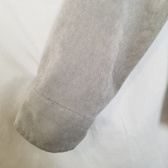 Christopher & Banks Button Front Corduroy Ribbed Grey Jacket Casual Size L - Picture 6 of 9